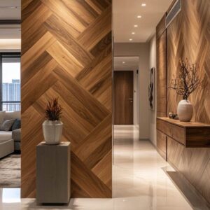 Giấy dán tường Hàn Quốc họa tiết vân gỗ